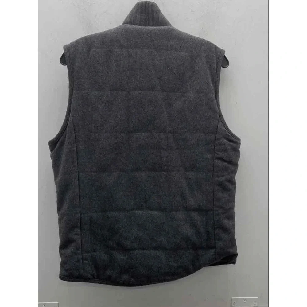 Banana Republic Men Wool‎ Blend Utility Vest Charcoal Gray Quilted Puffer $129-S